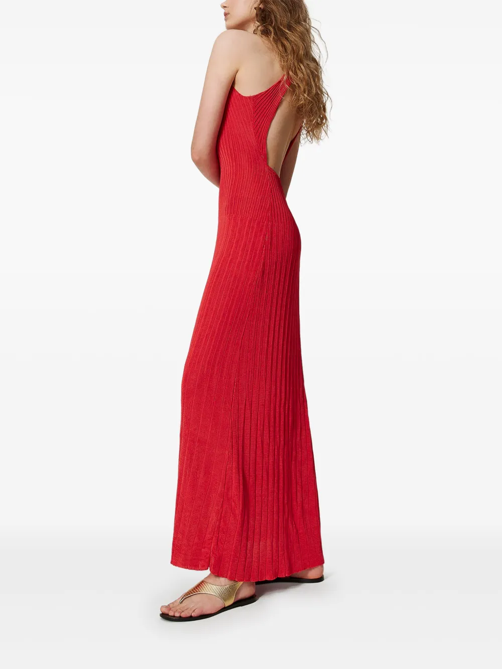 Twinset Knitted Dress In Red