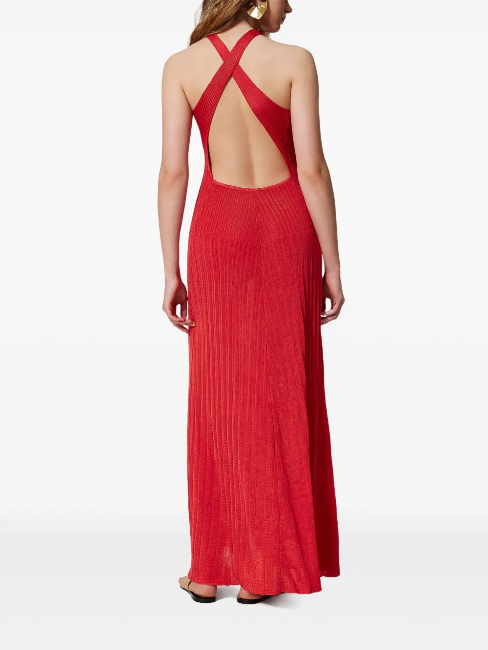 Twinset Knitted Dress In Red