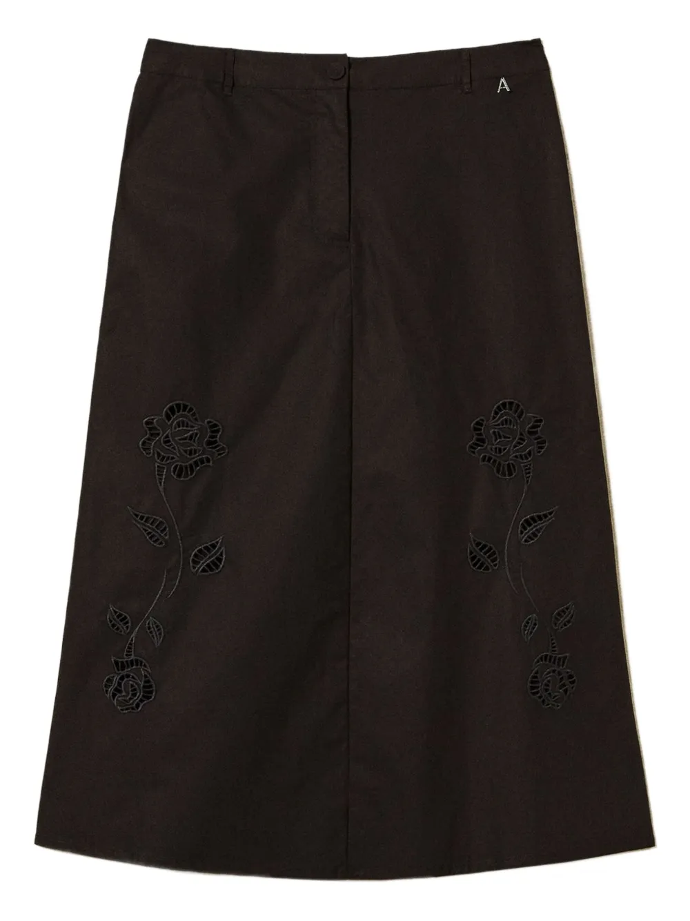 TWINSET jupe mi-longue à broderies | noir | Image 1
