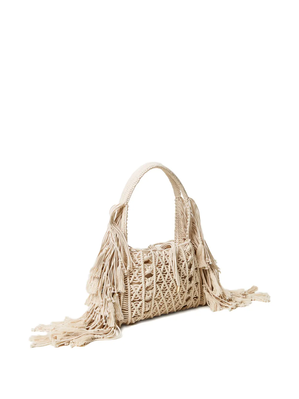 TWINSET Macramé shopper met franje - Beige
