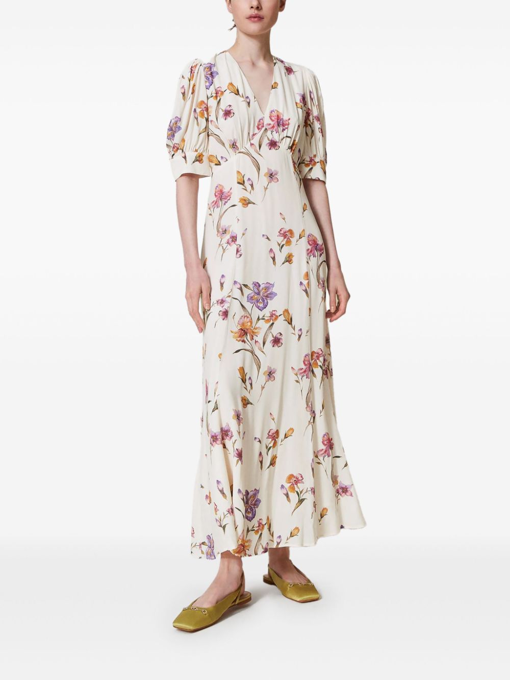 TWINSET floral-print crepe dress - Wit