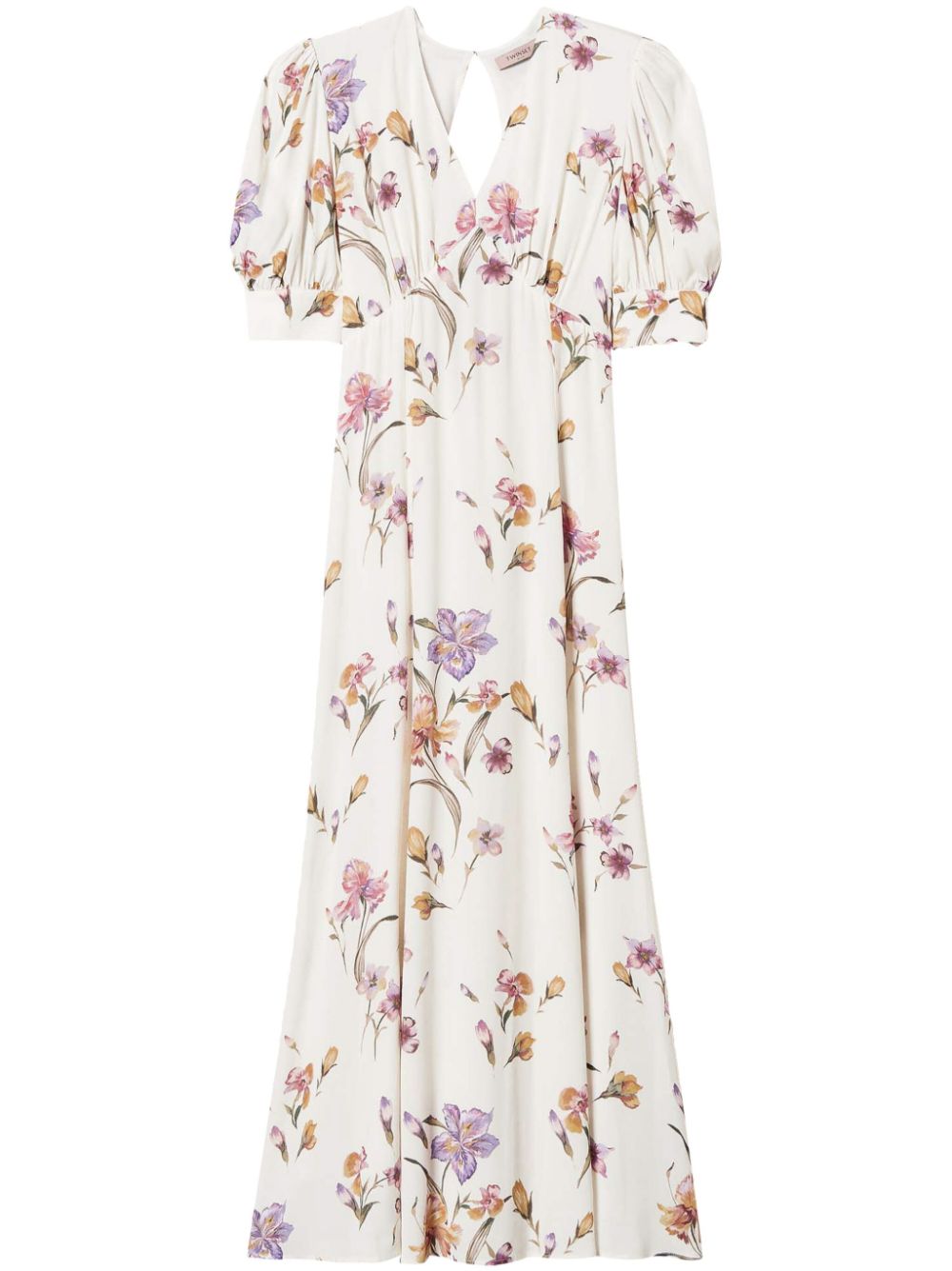 floral-print crepe dress