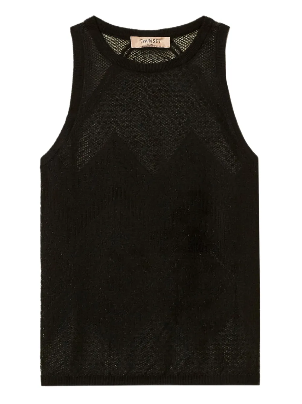 TWINSET Mesh tanktop Zwart