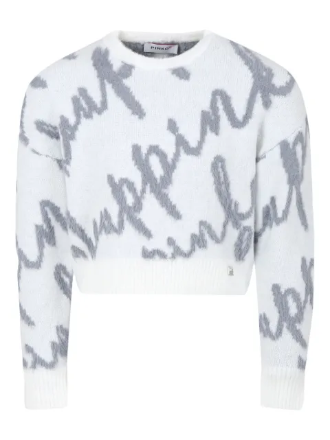 Pinko Kids logo-intarsia sweater