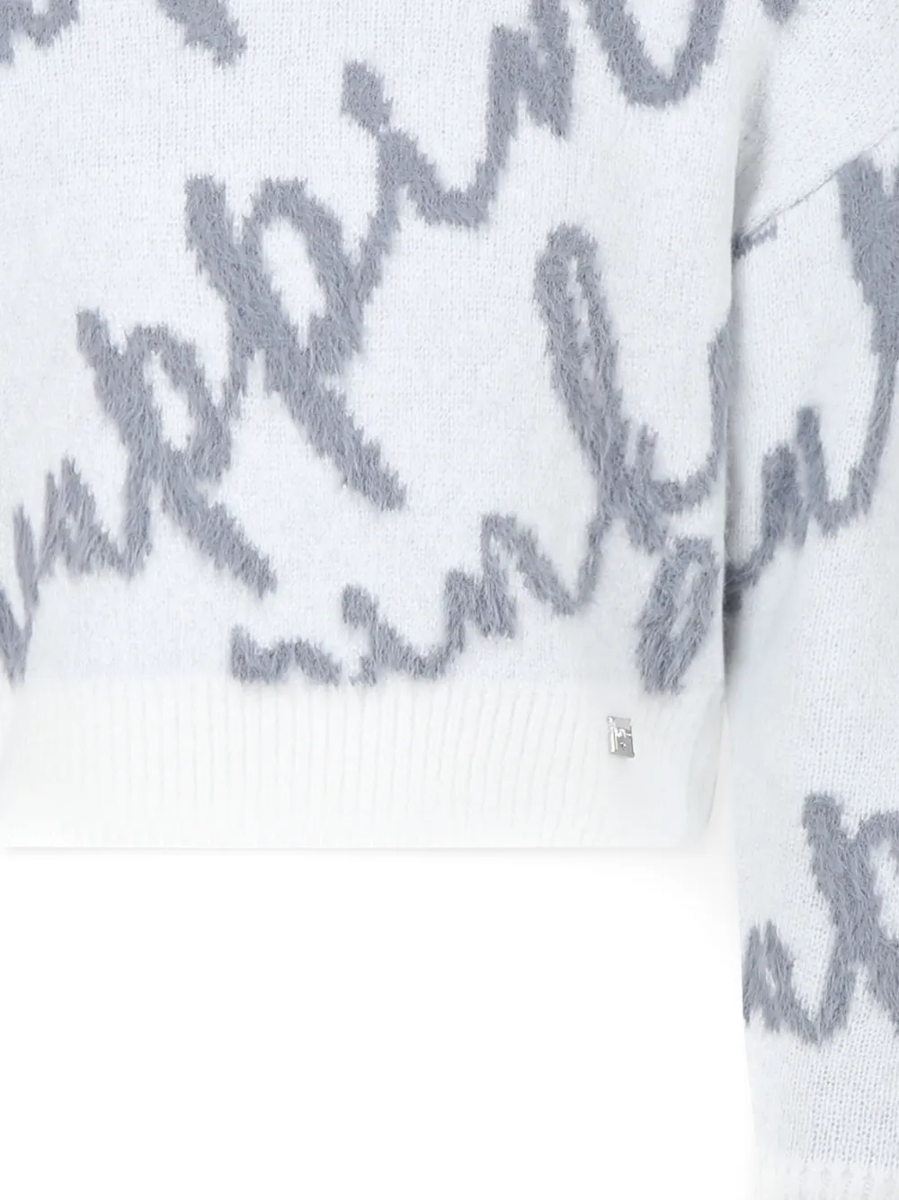 Pinko Kids Trui met intarsia logo Wit
