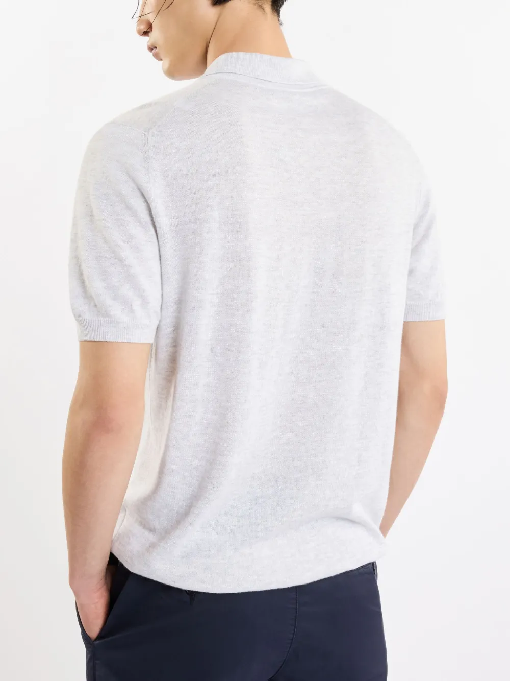 Fay Gebreid poloshirt Grijs