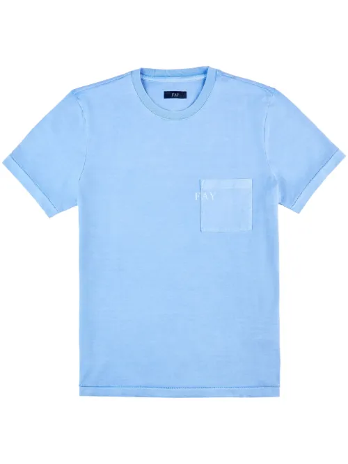 Fay t-shirt en jersey - Bleu - Fay - Modalova