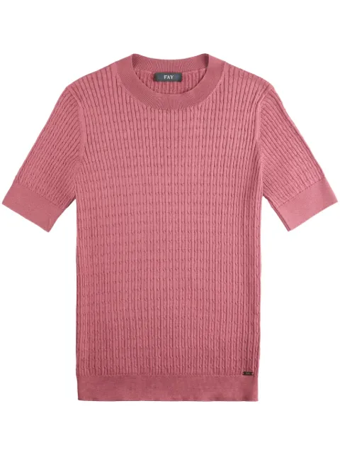 Fay cable-knit T-shirt