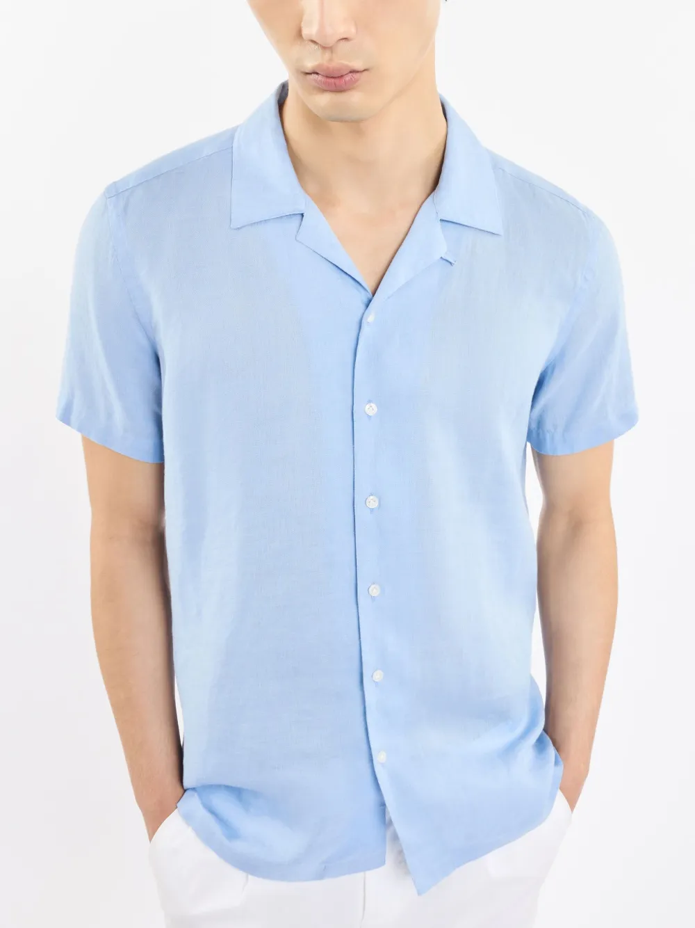 Fay Linnen overhemd Blauw