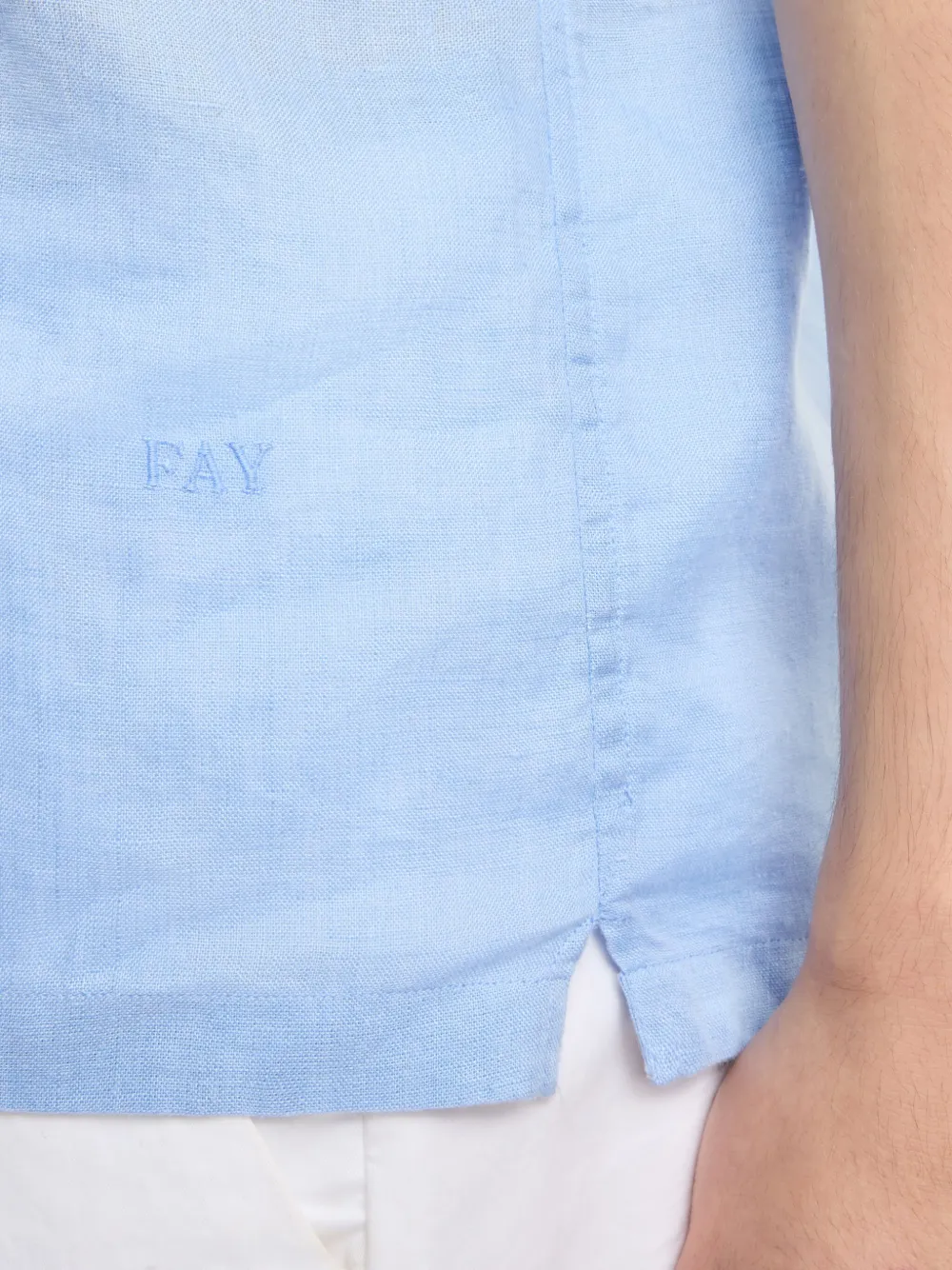 Fay Linnen overhemd Blauw