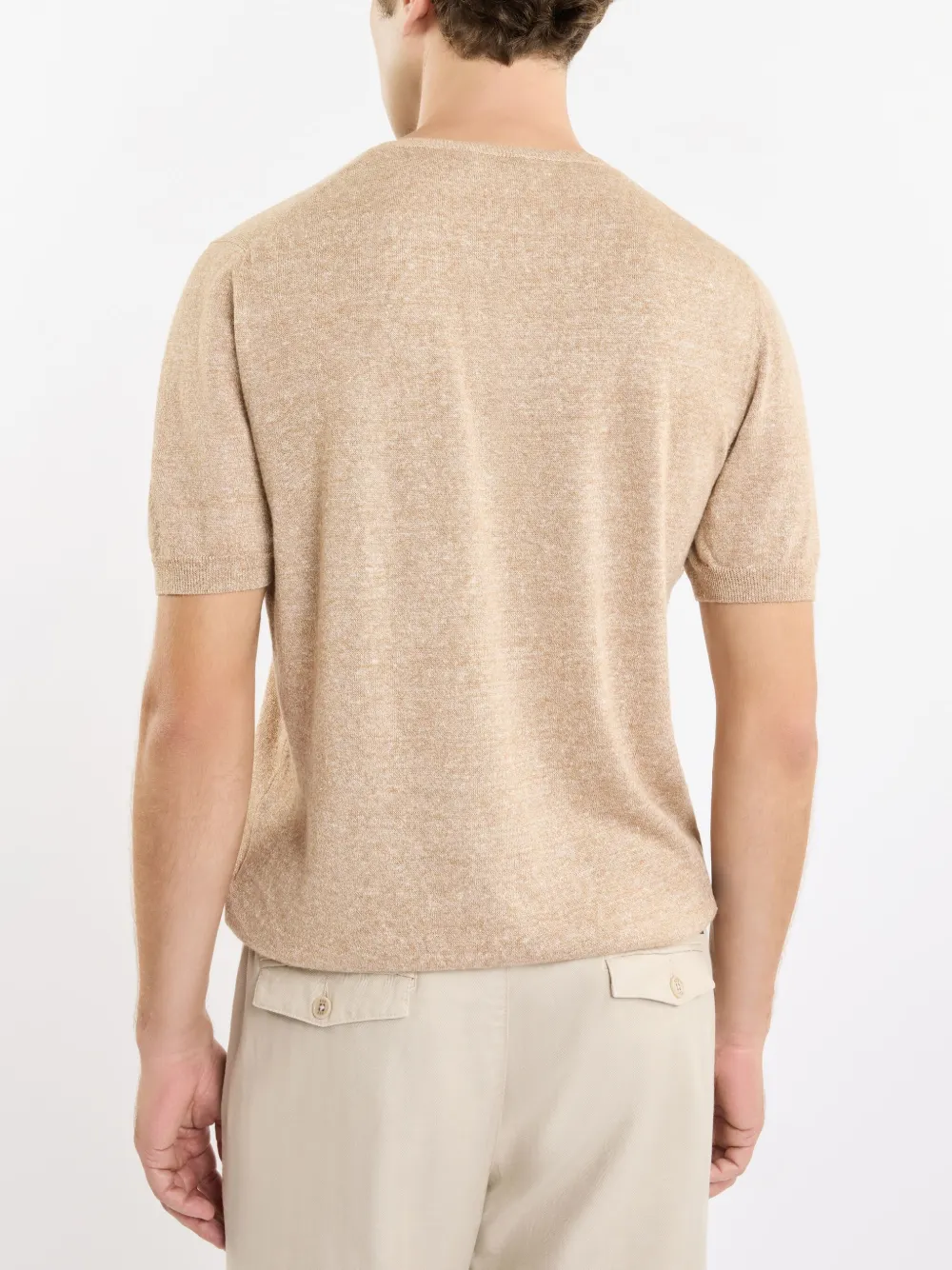 Fay Gebreid T-shirt Beige