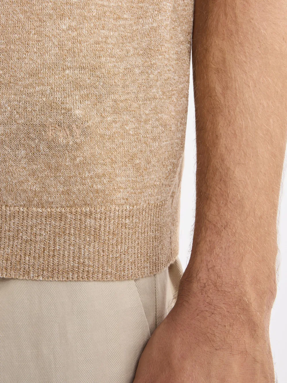 Fay Gebreid T-shirt Beige