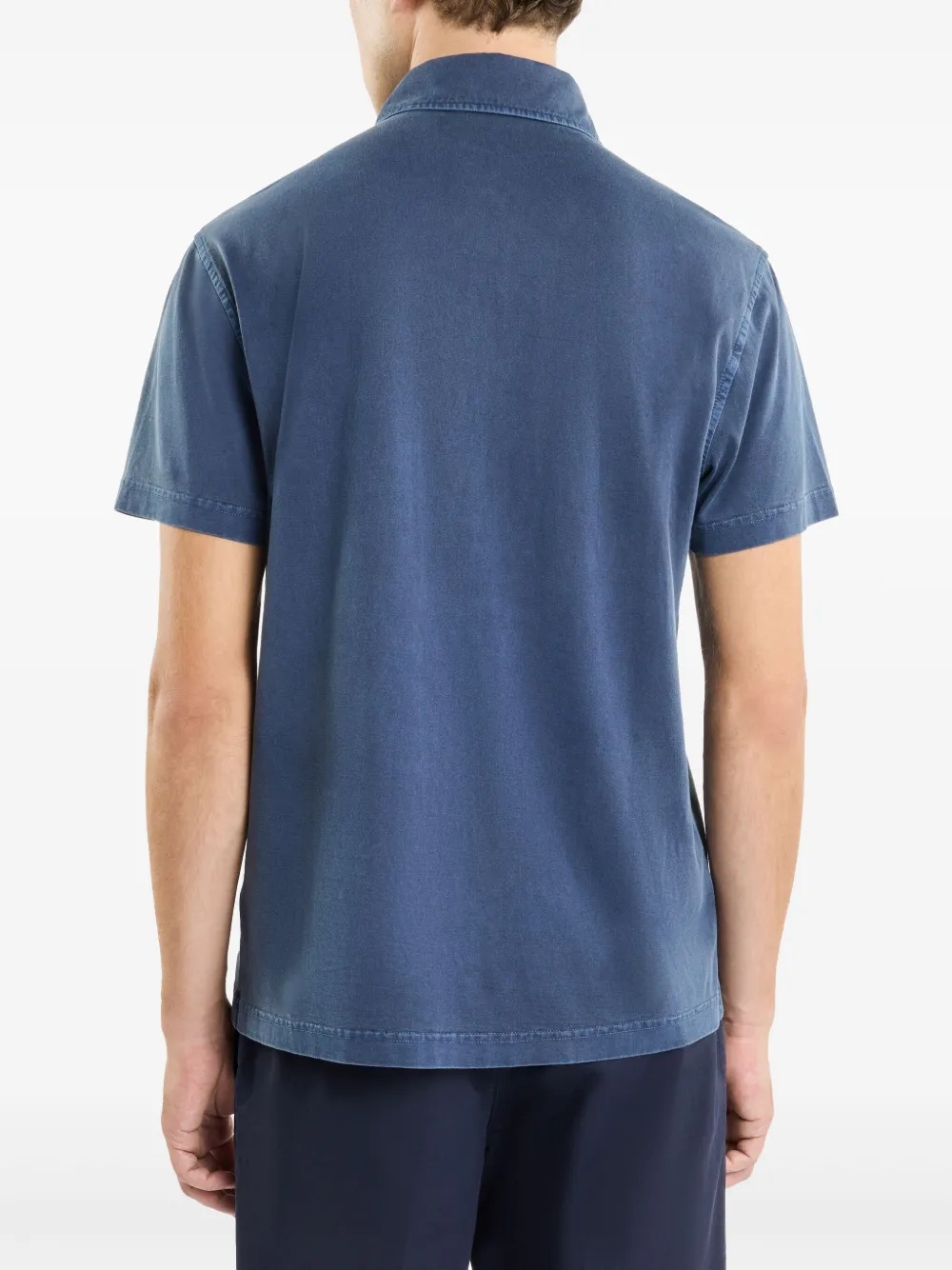 Fay Poloshirt met geborduurd logo Blauw