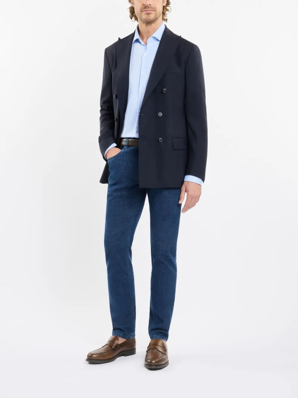 Fay Jeans met vijf zakken Blauw