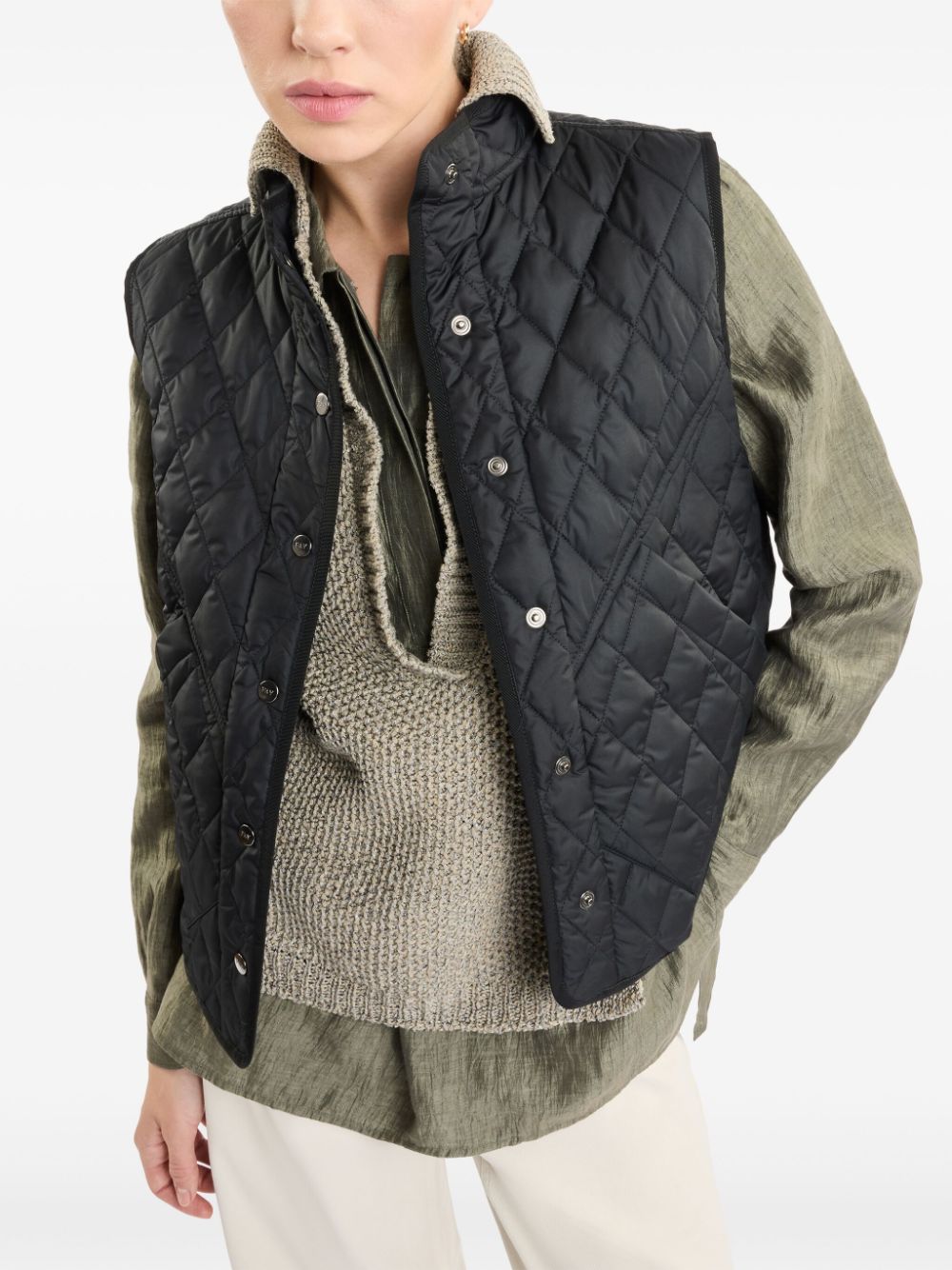 Fay quilted gilet - Zwart