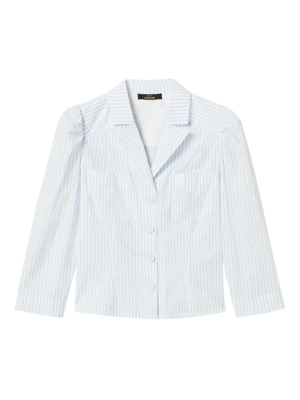 Twinset Pinstriped Button-up Shirt In Blue