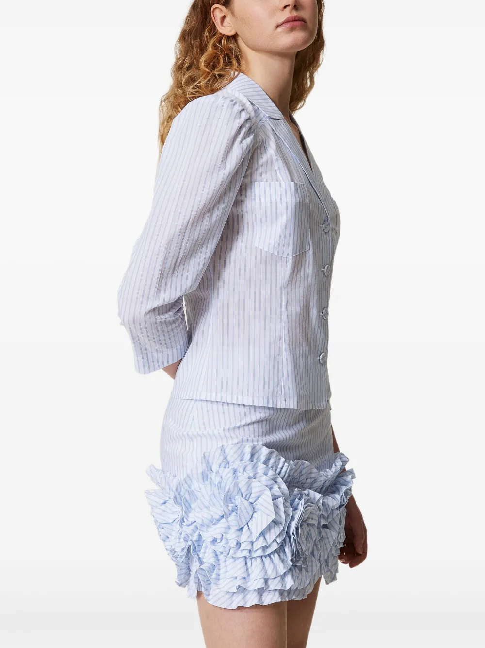 TWINSET pinstriped button-up shirt - Blauw