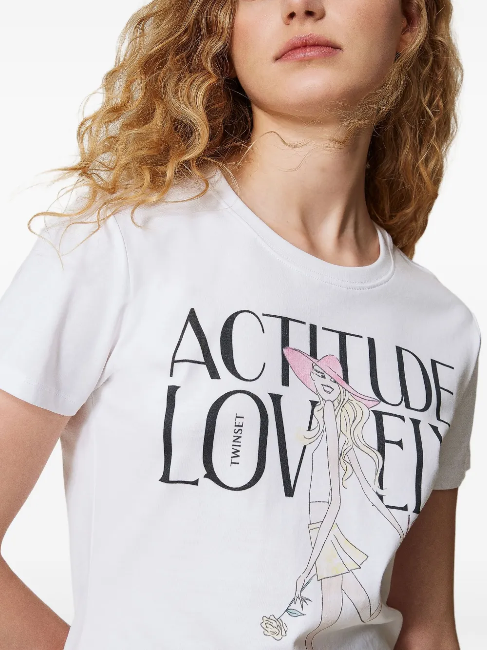 Shop Twinset Graphic-print T-shirt In White