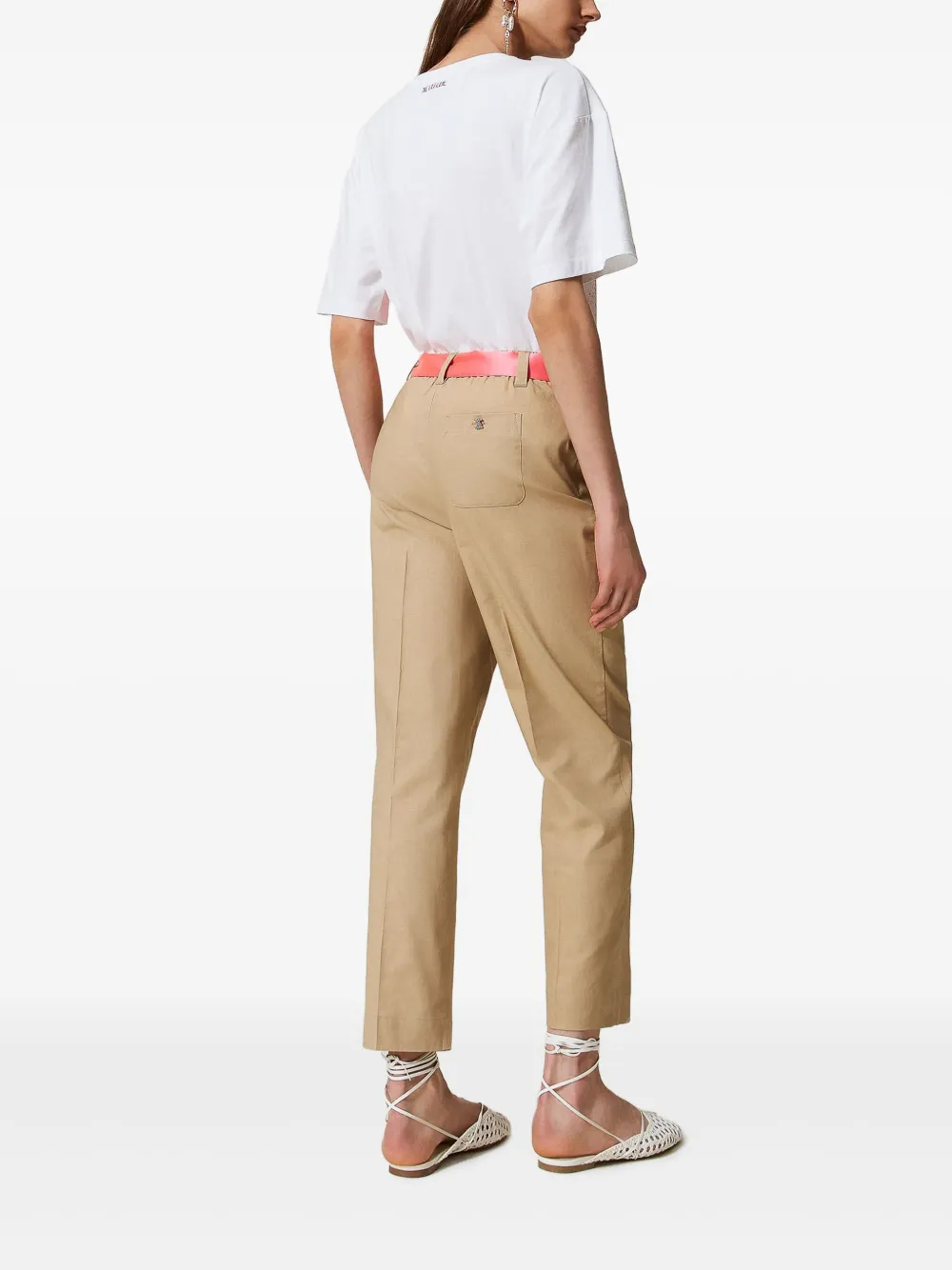 TWINSET High waist pantalon Beige