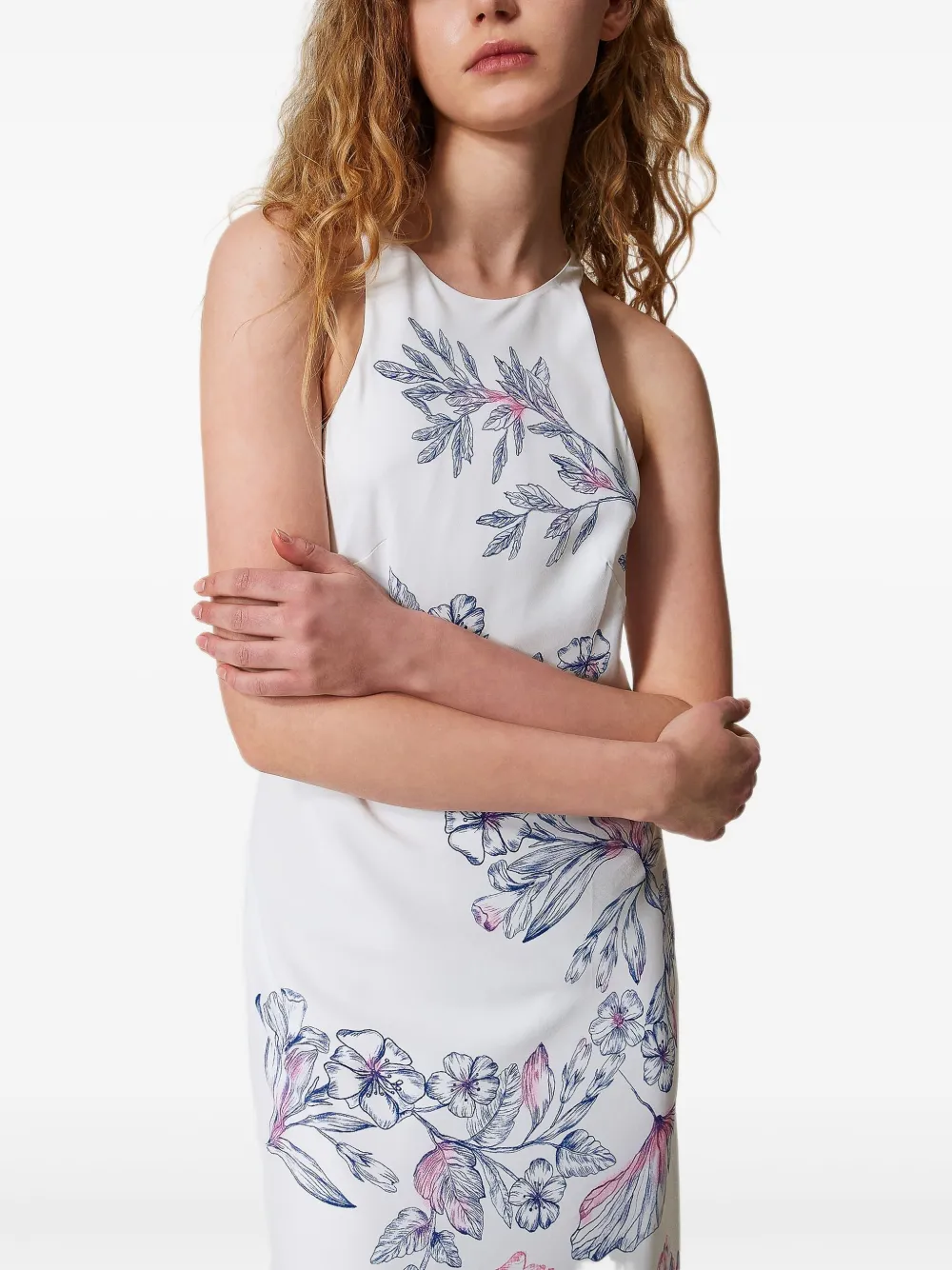 Shop Twinset Floral-print Maxi Dress In White