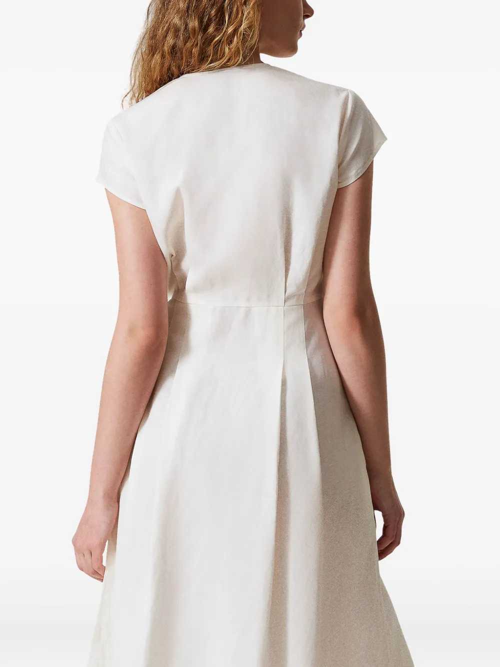 Shop Twinset Logo-plaque Dress In White