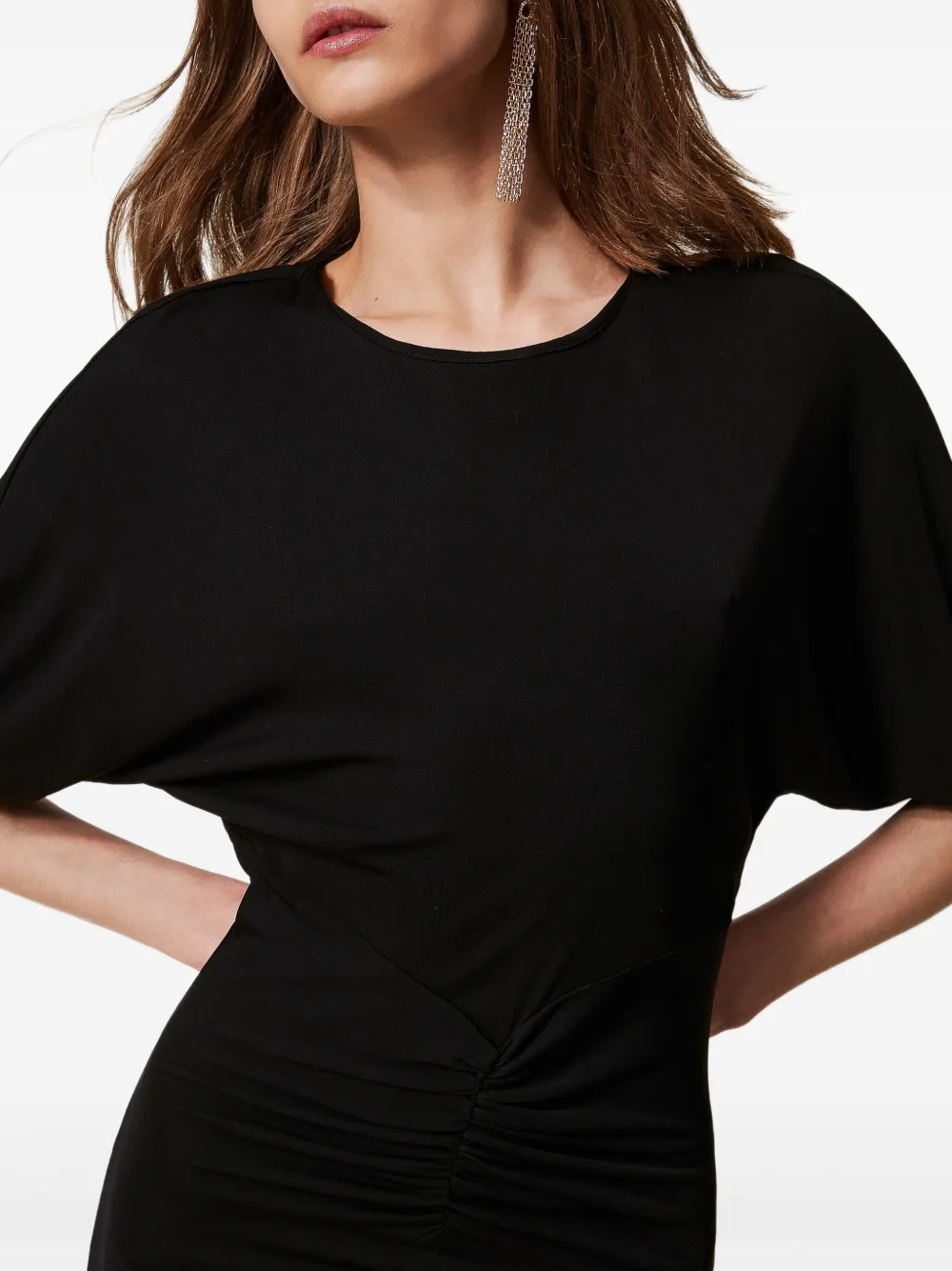 TWINSET Midi-jurk met pofmouwen Zwart