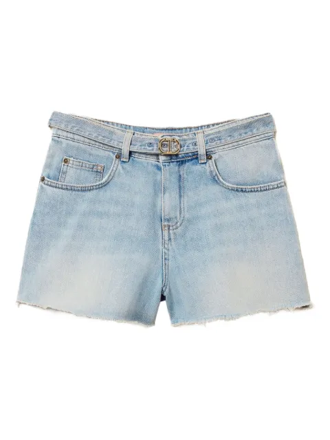 TWINSET shorts de mezclilla con cinturón
