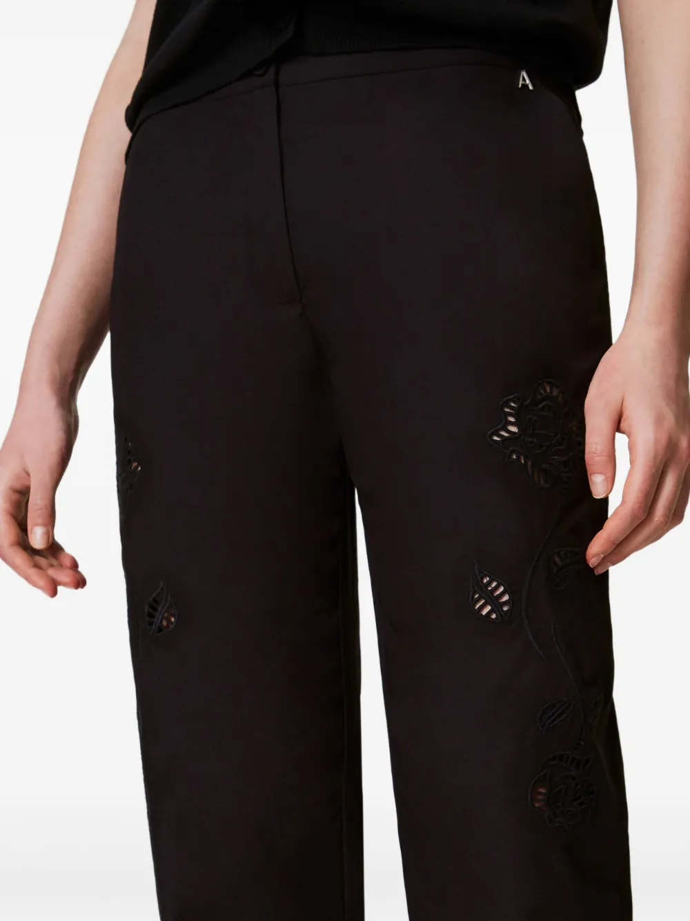 TWINSET Broderie anglaise broek Zwart