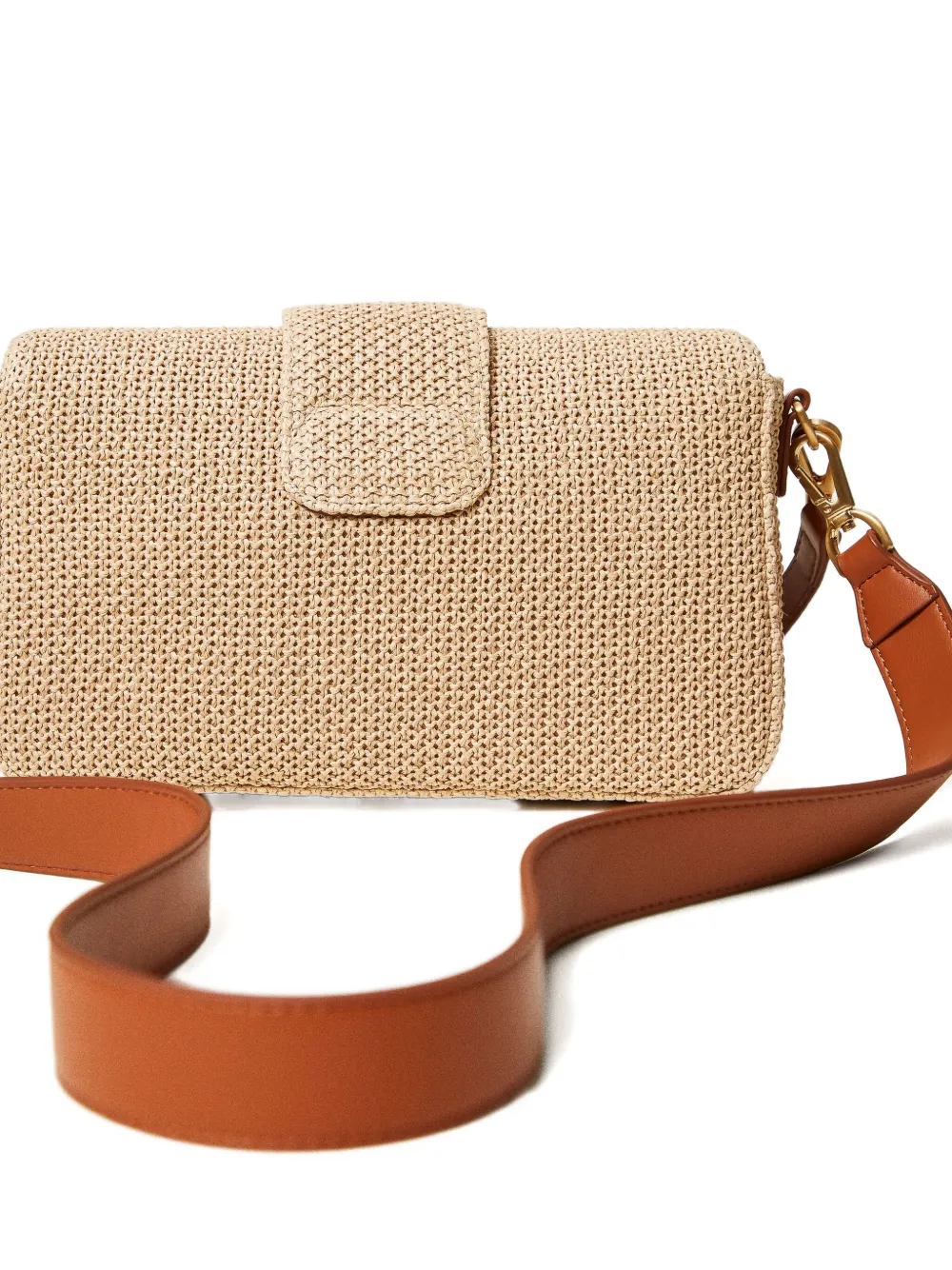 TWINSET Schoudertas met geborduurde bloemen Beige