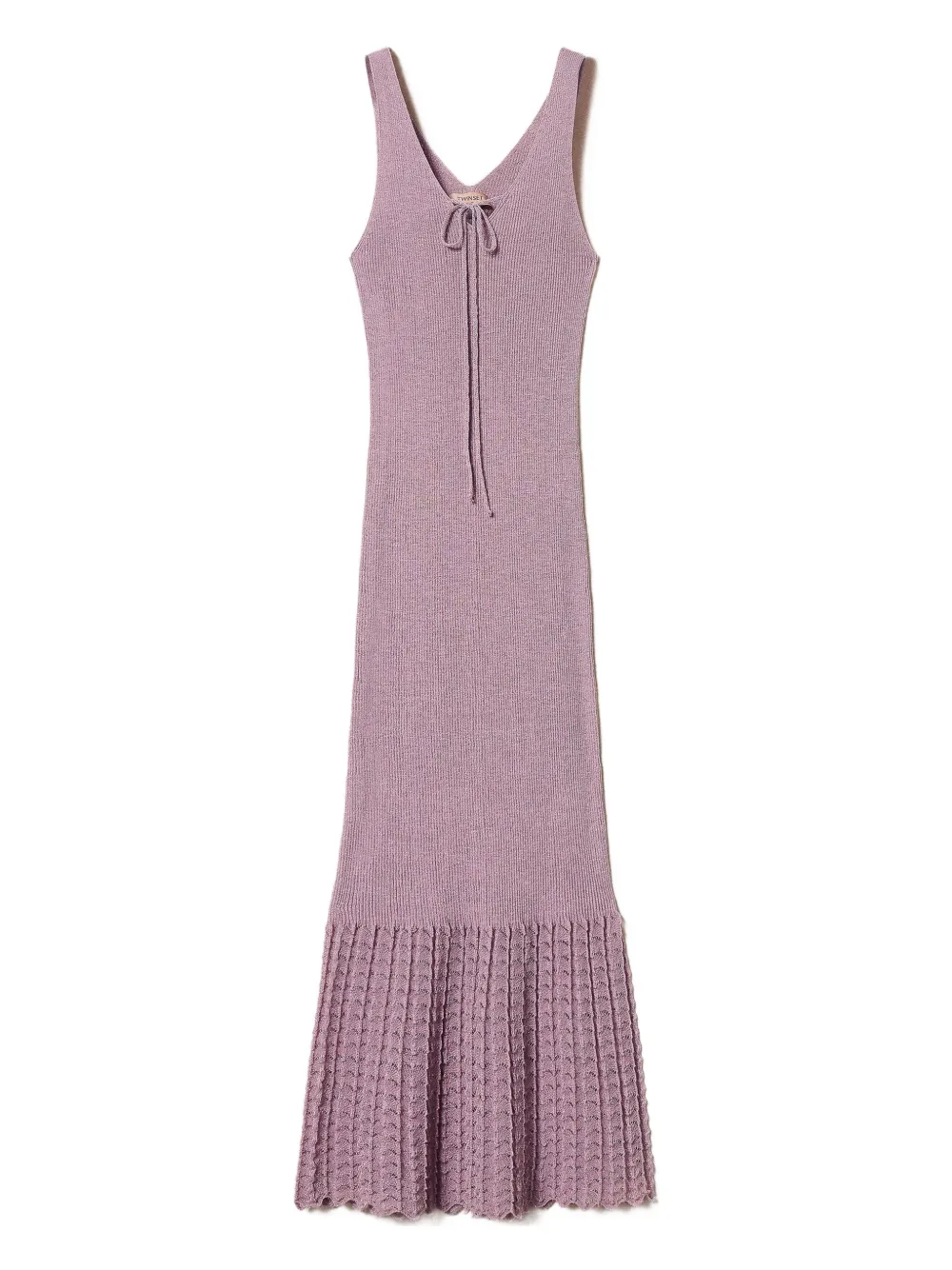 TWINSET tie-neck knited dress Paars