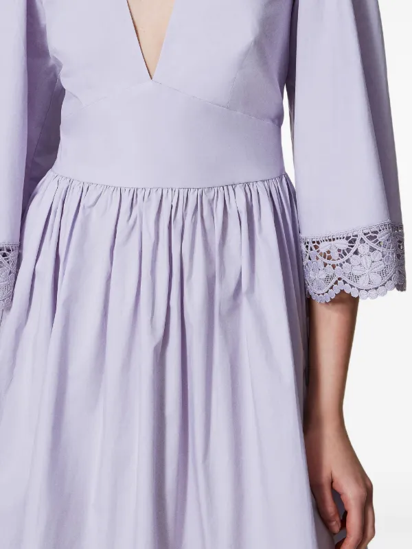 TWINSET lace-trimmed Skater Dress | Purple | FARFETCH BH