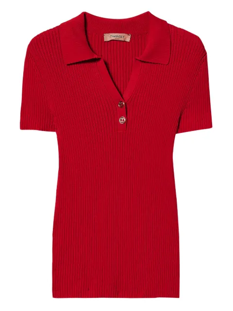 TWINSET playera tipo polo de canalé