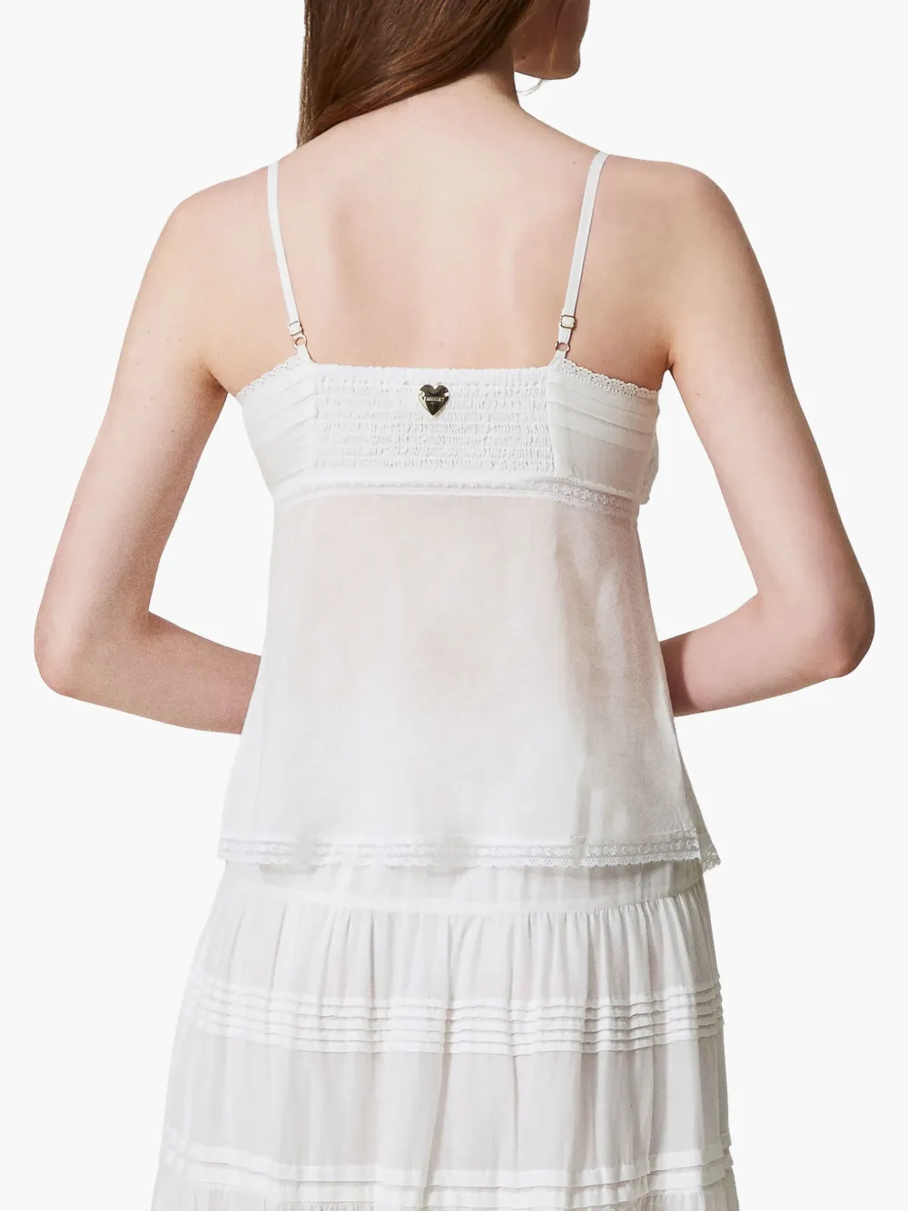 TWINSET Tanktop met kanten details Wit
