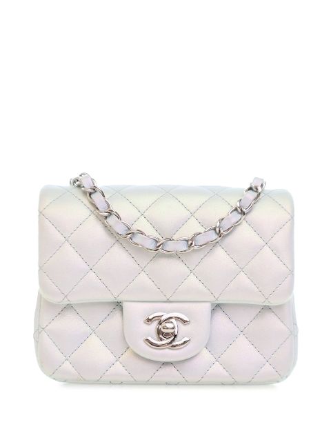 CHANEL 2021-2023 Mini Square Ombre Iridescent Lambskin Flap crossbody bag Women