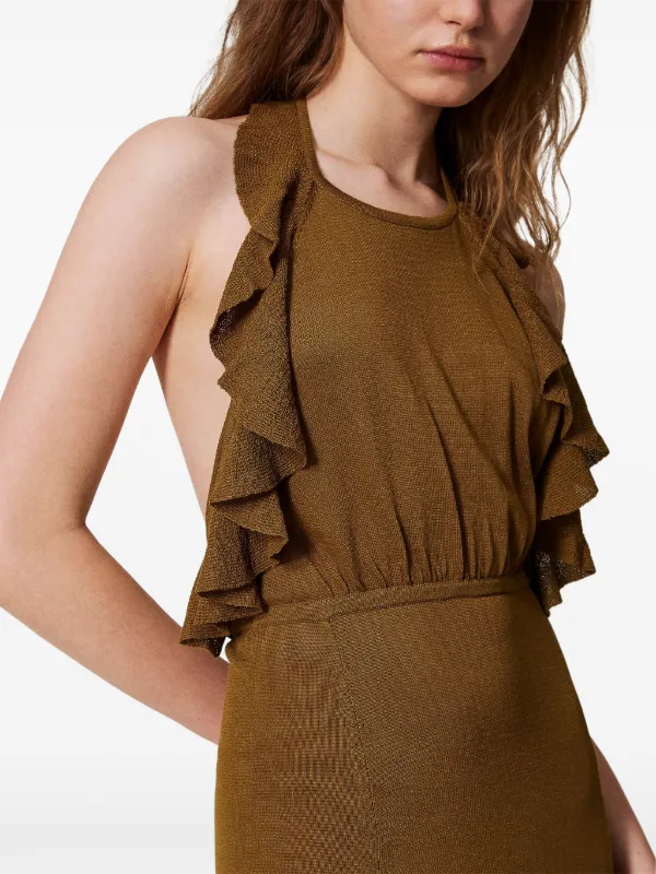 TWINSET Knitted Dress | Brown | FARFETCH GE