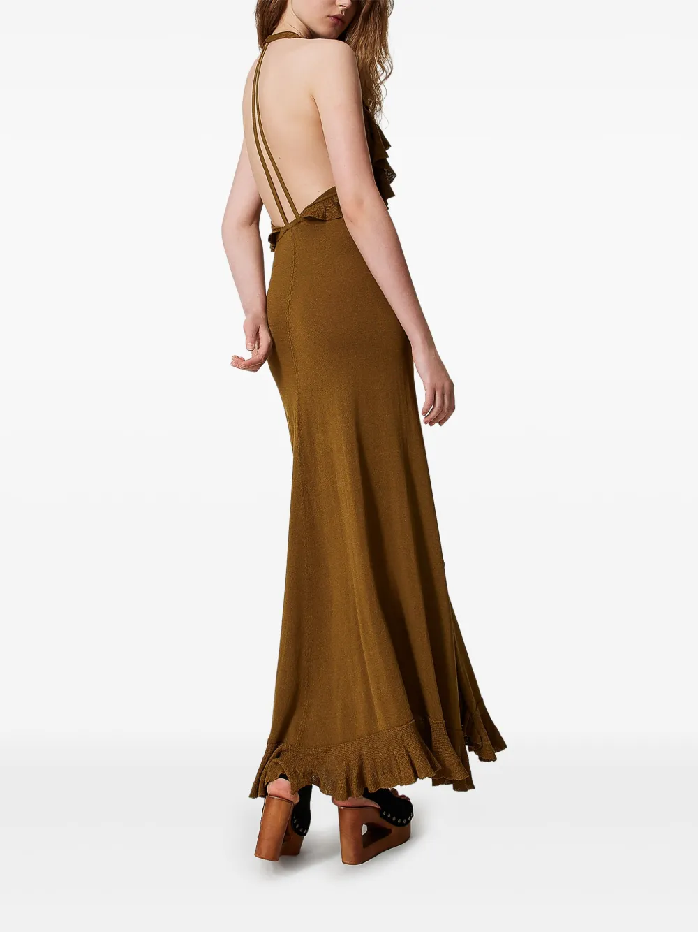 TWINSET Gebreide jurk Bruin
