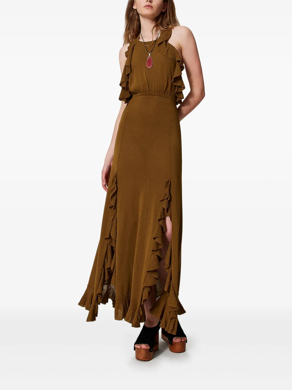 TWINSET Gebreide jurk - Bruin