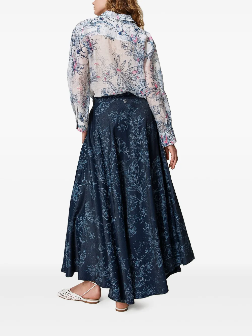 TWINSET x Myfo denim rok Blauw