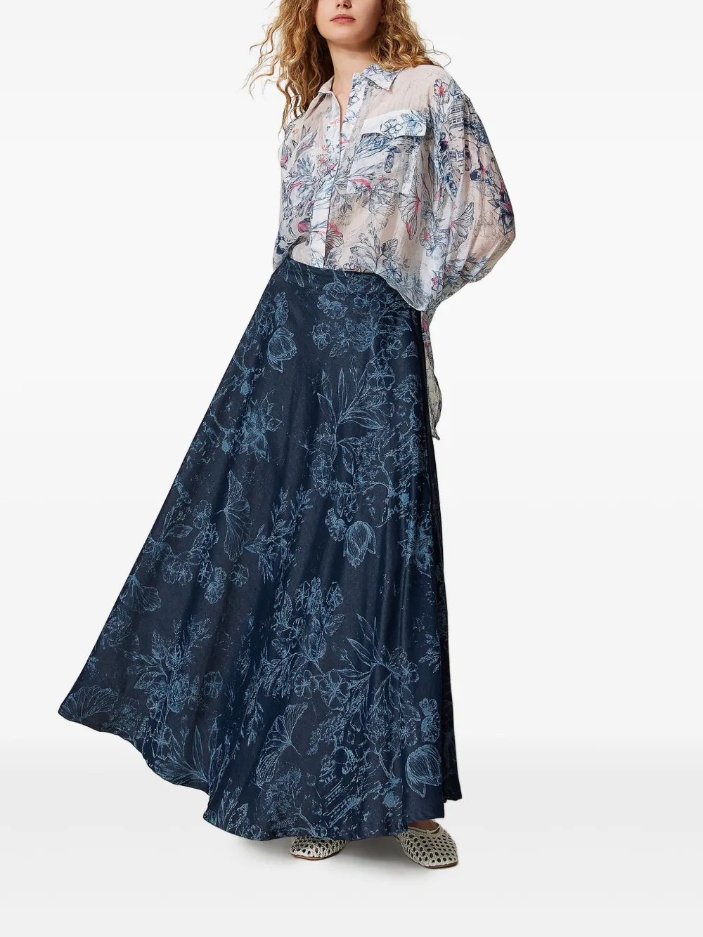 TWINSET x Myfo denim rok Blauw