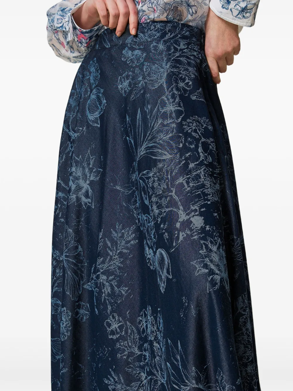 TWINSET x Myfo denim rok Blauw