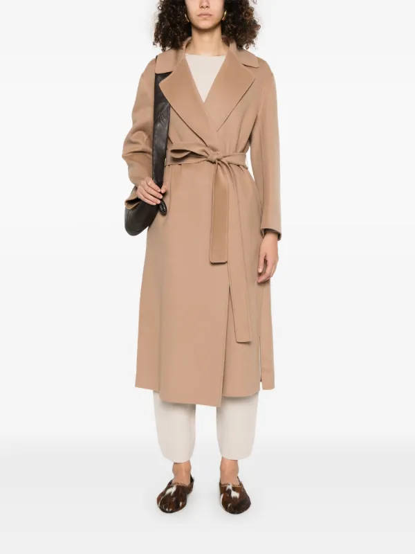 ★S Max Mara★Livia スリット入りバージンウールコート S Max Mara Livia コート | ブラウン | FARFETCH JP