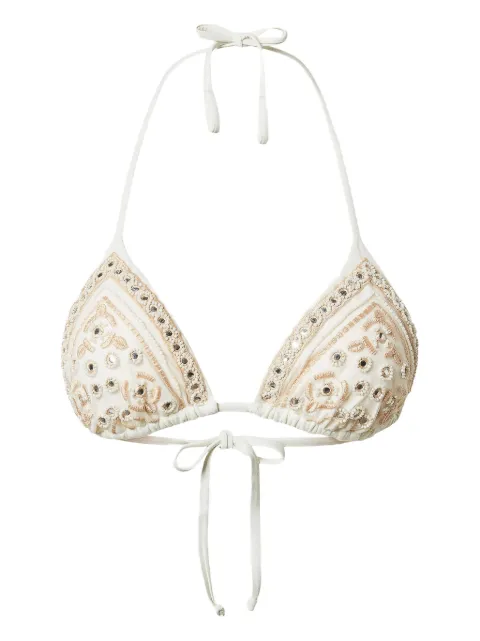TWINSET top de bikini con diseño triangular bordado