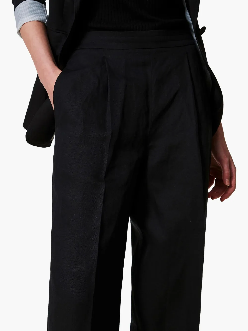 TWINSET Broek met logoplakkaat Zwart