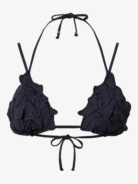 TWINSET floral-appliqué triangle bikini top