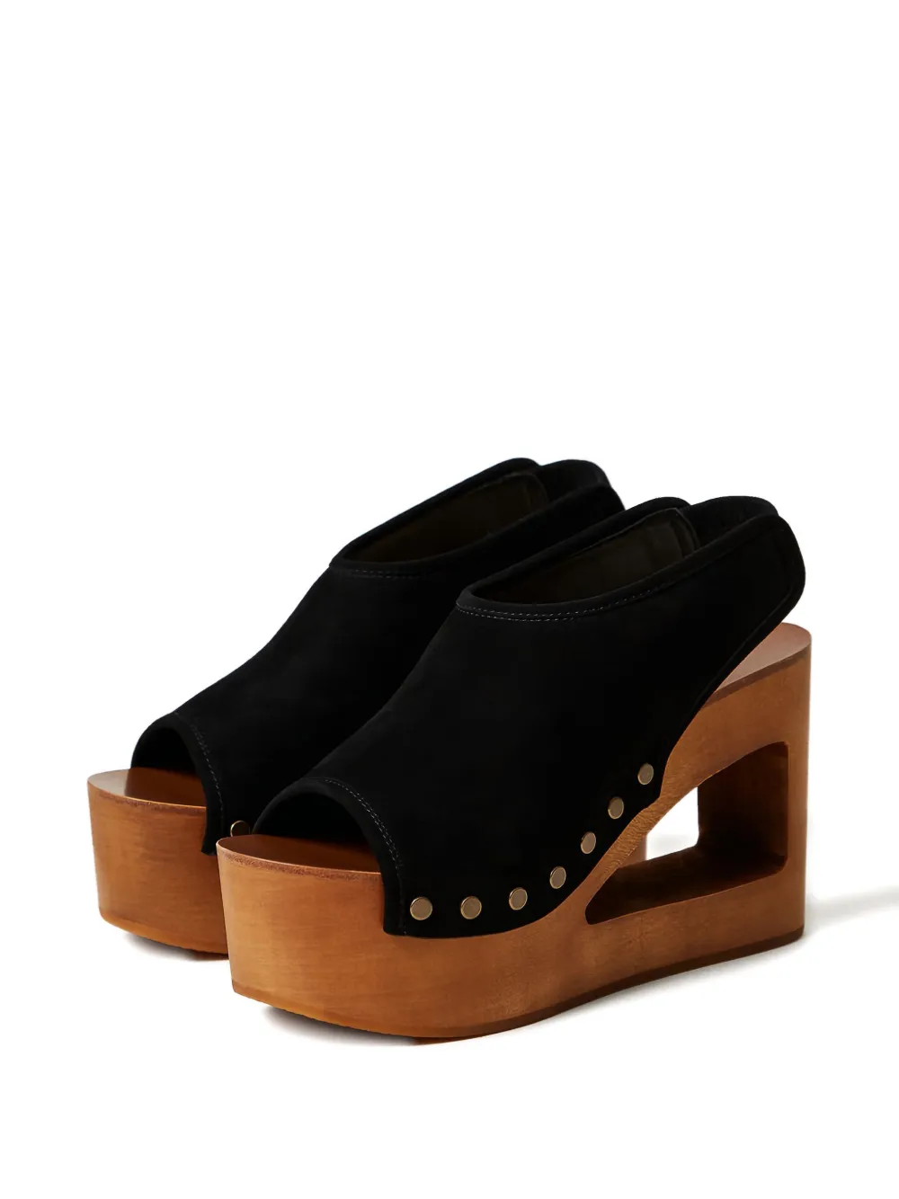 TWINSET 105mm suède sandalen met plateauzool Zwart