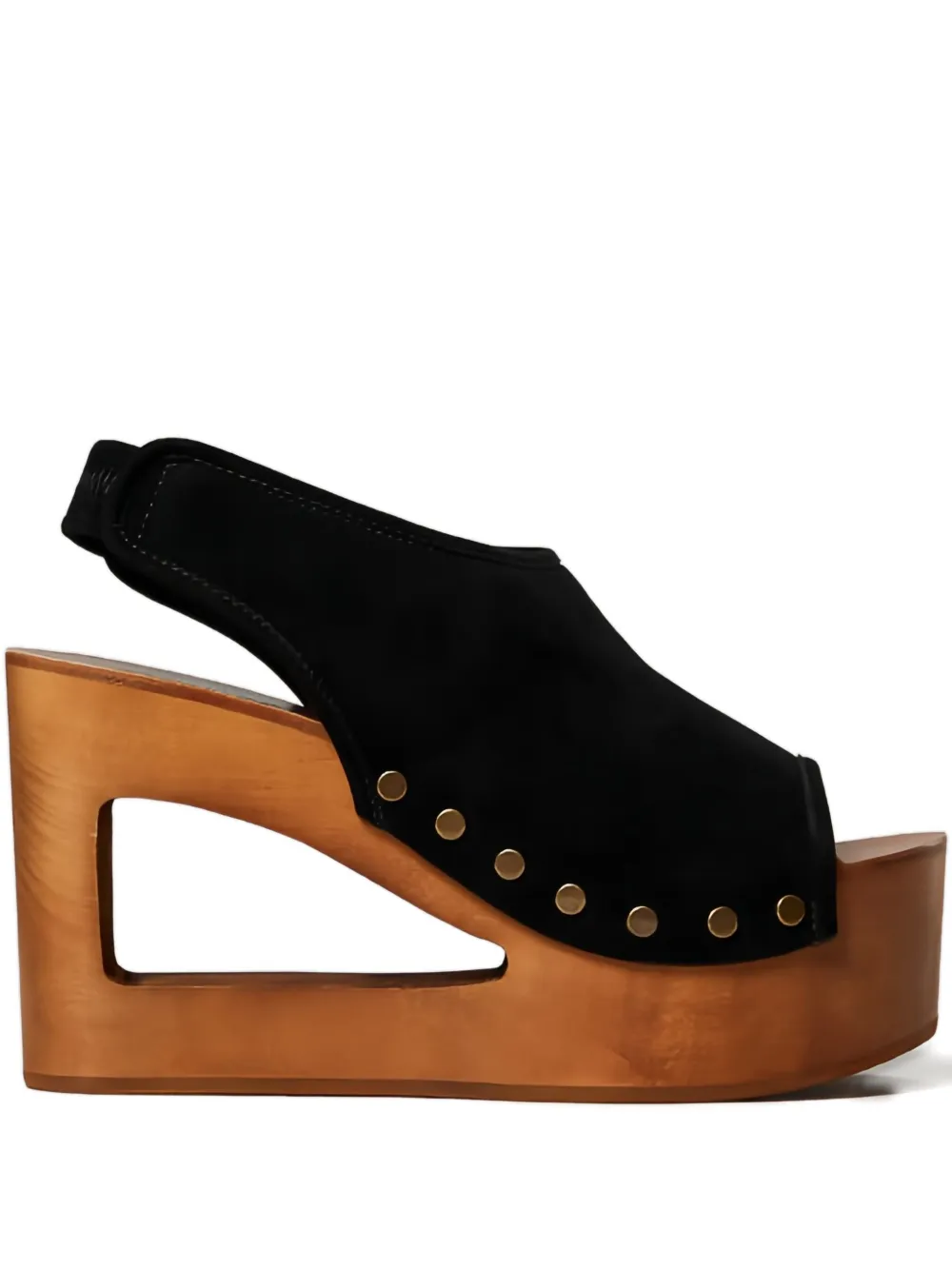 TWINSET 105mm suède sandalen met plateauzool Zwart