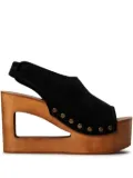 TWINSET 105mm suede platform sandals - Black