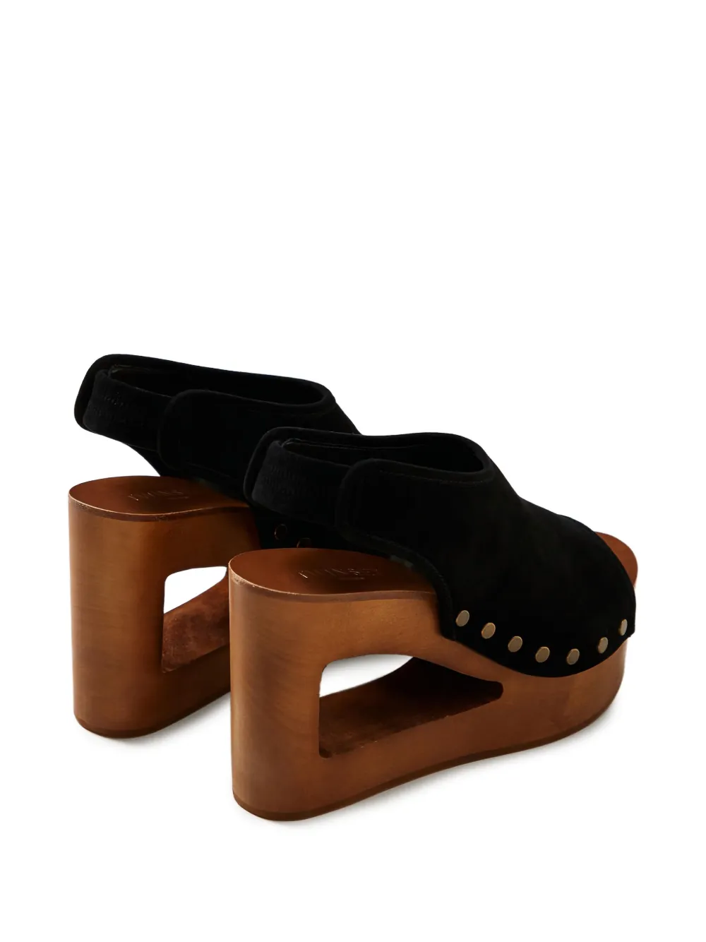 TWINSET 105mm suède sandalen met plateauzool Zwart