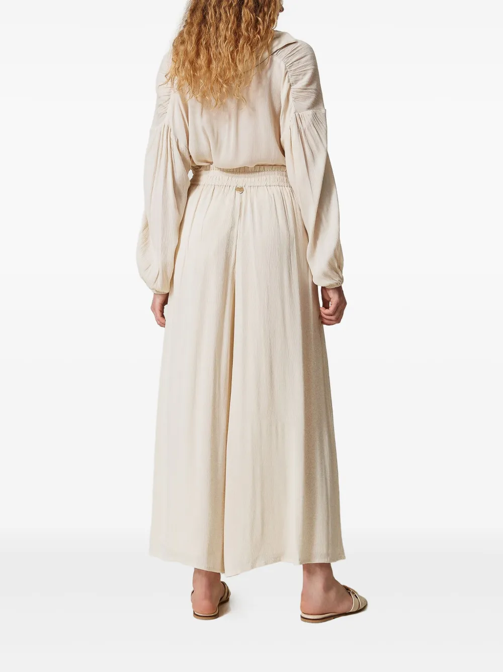 TWINSET Crêpe palazzo broek Beige