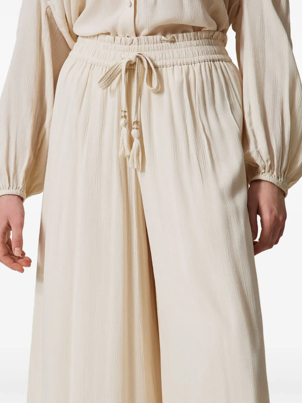 TWINSET Crêpe palazzo broek Beige